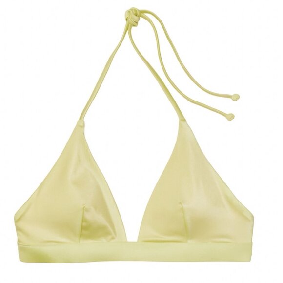 Victoria’s Secret ✦ Olive Shine Halter ✦ Longline Swim Triangle Top Sz L NWT - Picture 1 of 6